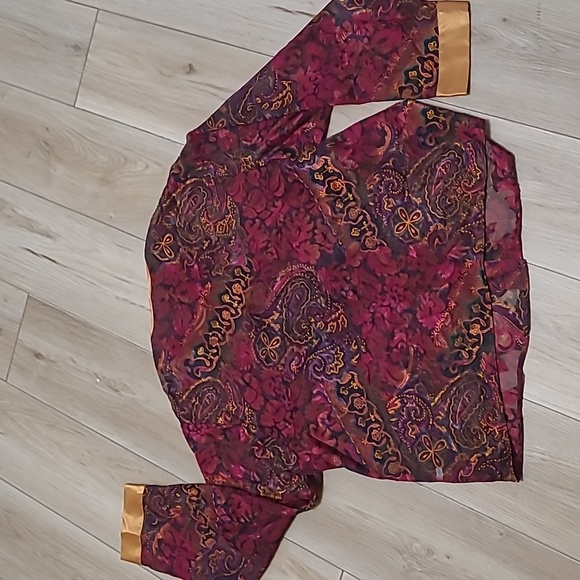 Victoria's Secret Vintage  Satin Pajama Set - Maroon and Gold Size M - Picture 5 of 7